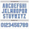 Custom White Light Blue-Navy 3D Pattern Design Curve Lines Authentic Baseball Jersey - Image 5
