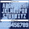 Custom Light Blue Navy-White 3D Pattern Design Abstract Brush Stroke Authentic Baseball Jersey - Image 5