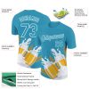 Custom Panther Blue White 3D Pattern Design Oktoberfest Beer Festival Performance T-Shirt - Image 2