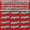Custom Red White-Kelly Green 3 Colors Arm Shapes Authentic Baseball Jersey - Image 5