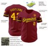 Custom Crimson Gold-Black Authentic Baseball Jersey - Image 3