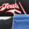 Custom Light Blue Neon Green-Navy Mesh Authentic Throwback Baseball Jersey - Image 2