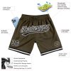 Custom Olive Black-White Authentic Throwback Salute To Service Basketball Shorts - Image 2
