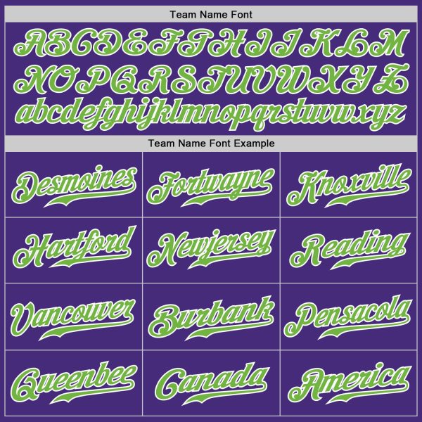 Custom Purple White Pinstripe Neon Green-White Authentic Baseball Jersey - Image 5