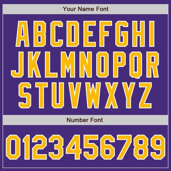 Custom Purple Gold-White Authentic Baseball Jersey - Image 5