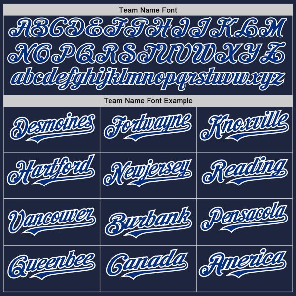 Custom Navy Royal-White Authentic Raglan Sleeves Baseball Jersey - Image 4