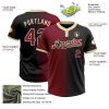 Custom Black Crimson-City Cream Gradient Fashion Two-Button Unisex Softball Jersey - Image 3