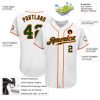 Custom White Green-Orange Authentic Baseball Jersey - Image 3