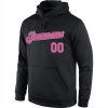 Custom Stitched Black Pink-White Sports Pullover Sweatshirt Hoodie - Image 2