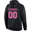 Custom Stitched Black Pink-White Sports Pullover Sweatshirt Hoodie - Image 3