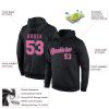 Custom Stitched Black Pink-White Sports Pullover Sweatshirt Hoodie - Image 4