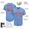 Custom Light Blue Red-White Authentic Drift Fashion Baseball Jersey - Image 3